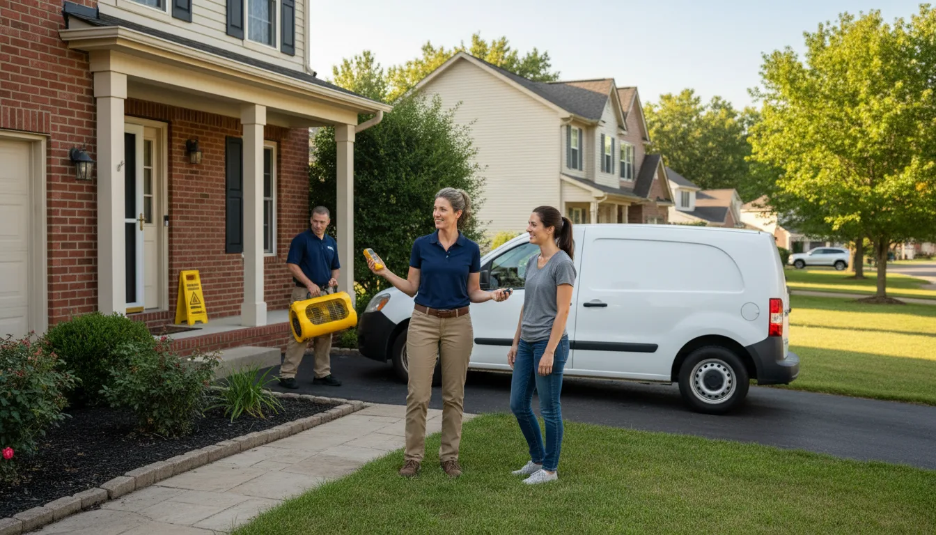Residential water damage restoration in Allerton, IL